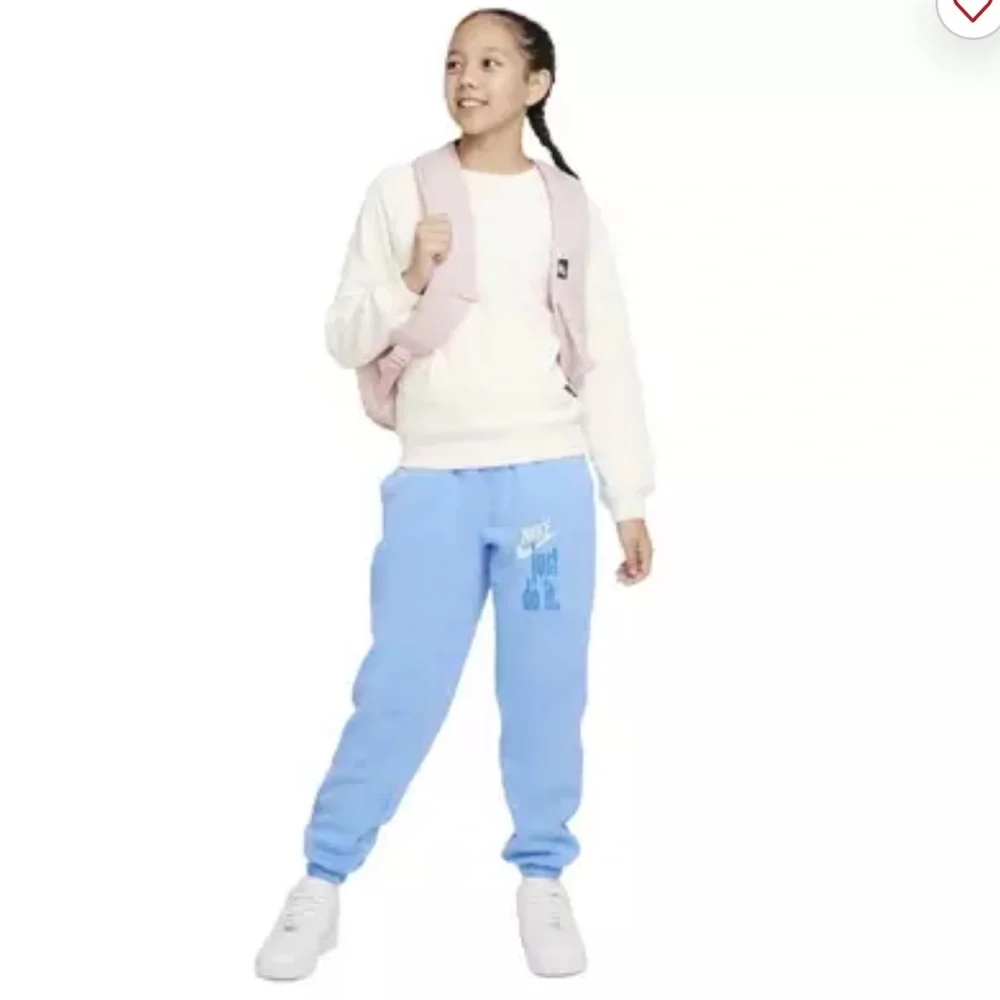 NWT Nike Kids Loose Fit Light Blue Sweatpants Jogget Pants‎ Fleece Warm Comfy